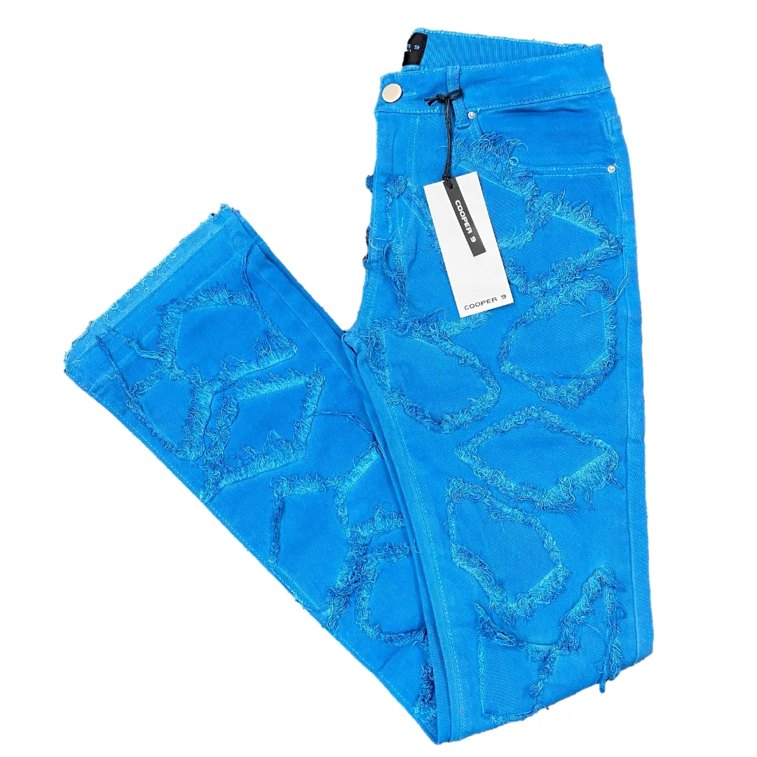 COOPER 9 JEANS 508 MAZE STACKED JEANS - TEAL