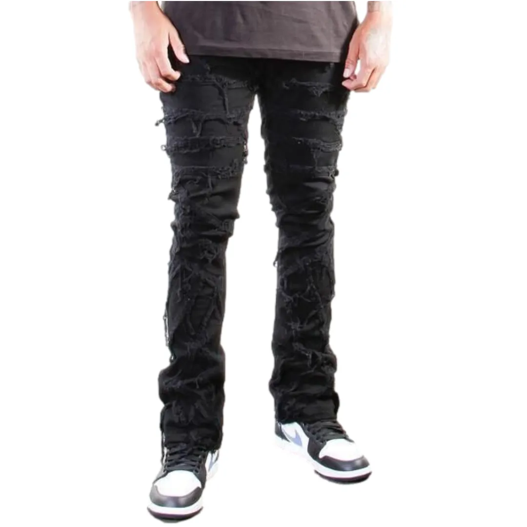 COOPER 9 JEANS 508 UNION STACKED JEANS - BLACK