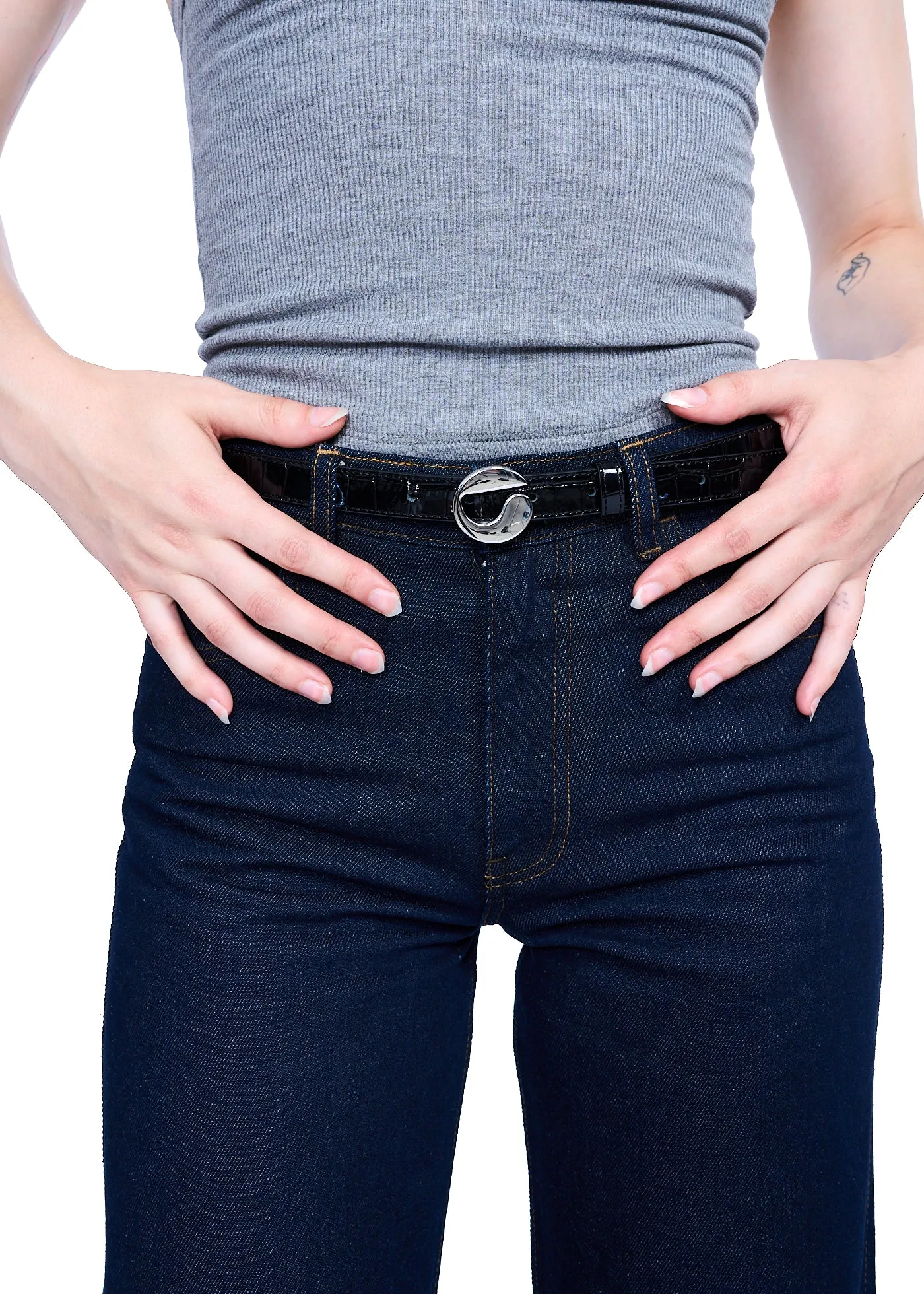 Coperni Croco Logo Skinny Belt