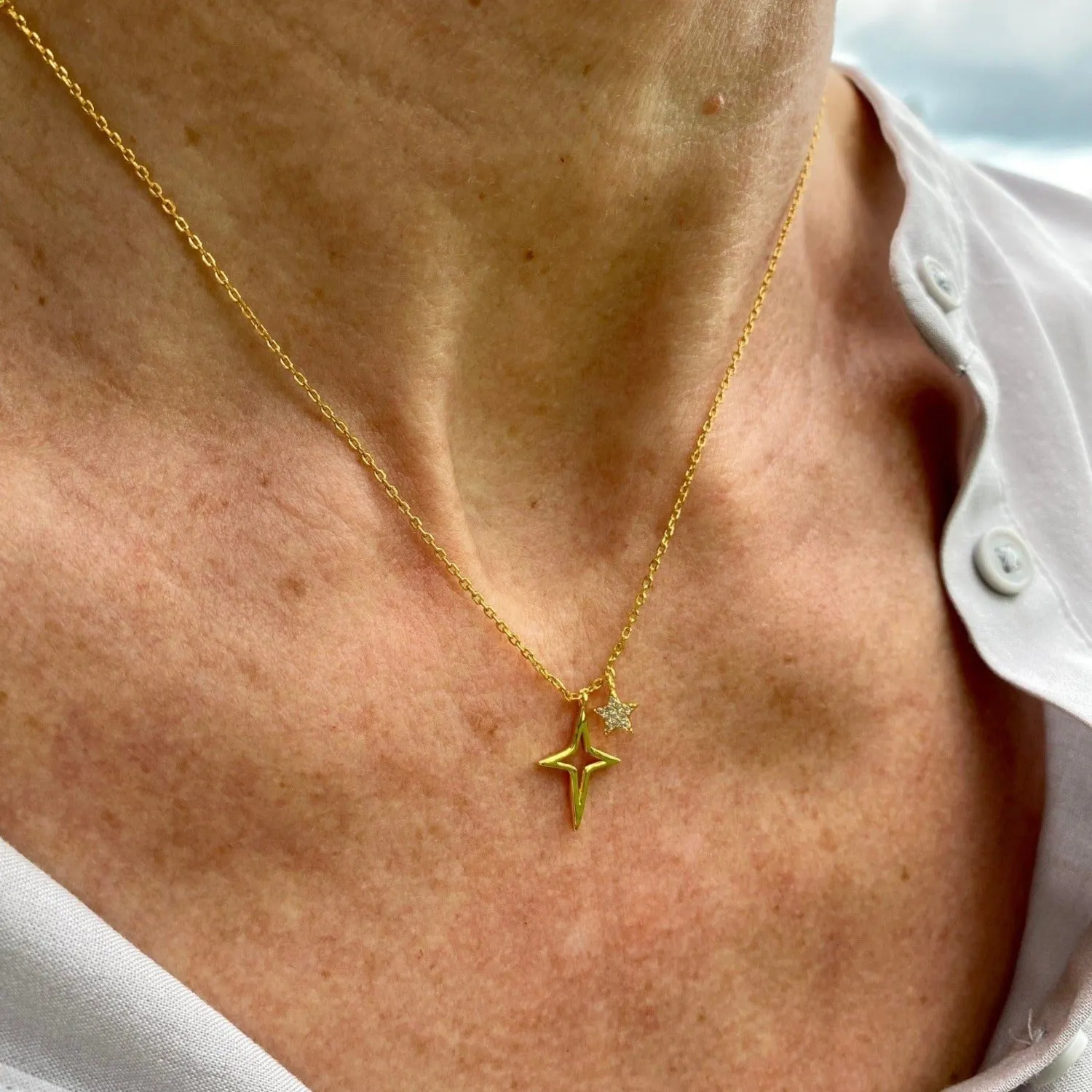 Cosmic Sterling Silver Star Necklace
