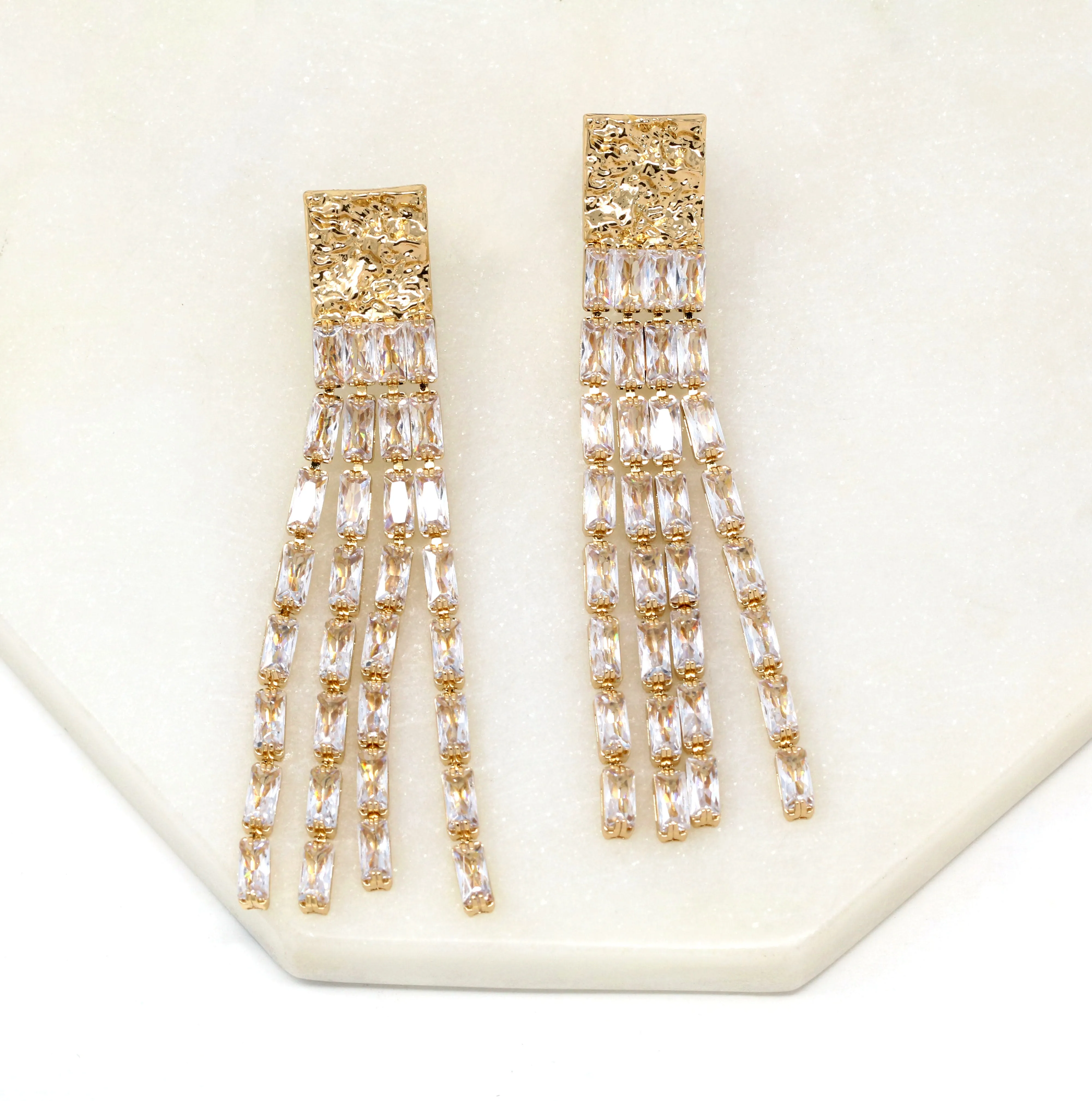 Crystal Fringe Drop Earrings
