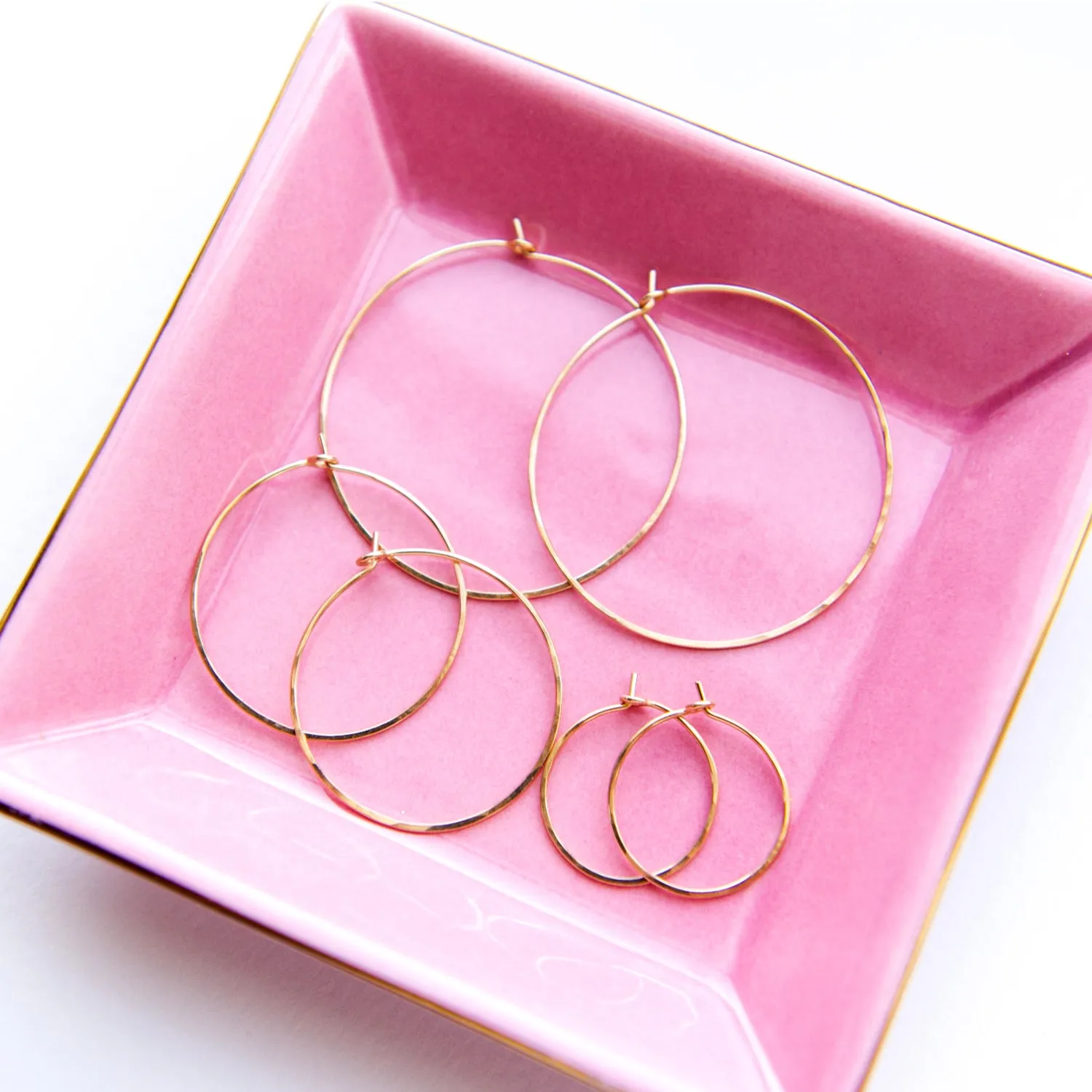 Dainty Hammered Hoop Earrings