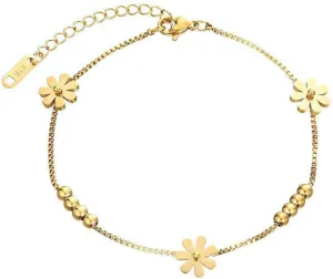 Daisy Flowers Anklets for Women Round Beads Floral Barefoot Sandals Anklet Minimalist Delicate Foot Chain for Beach Wedding Elegant Jewelry