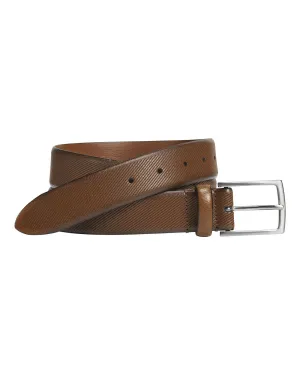 Diagonal Embossed Belt In Tan Cognac