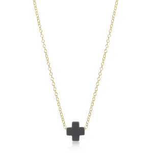 E Newton 16 Charcoal Signature Cross Necklace