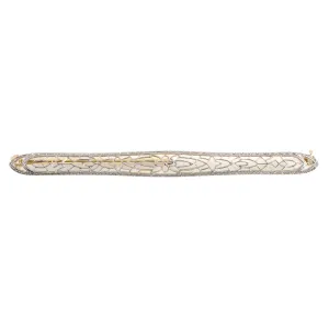 Edwardian Platinum Filigree Bar Pin