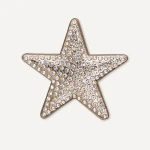 Elizabeth Crystal Star Magnetic Brooch In Gold-Tone