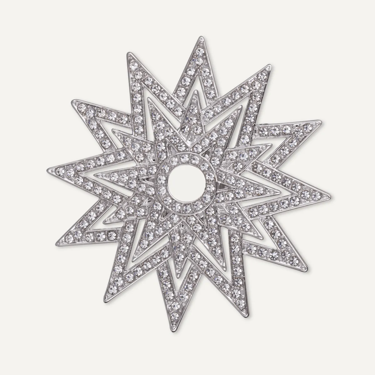 Elizabeth Flare Crystal Magnetic Brooch In Silver-Tone