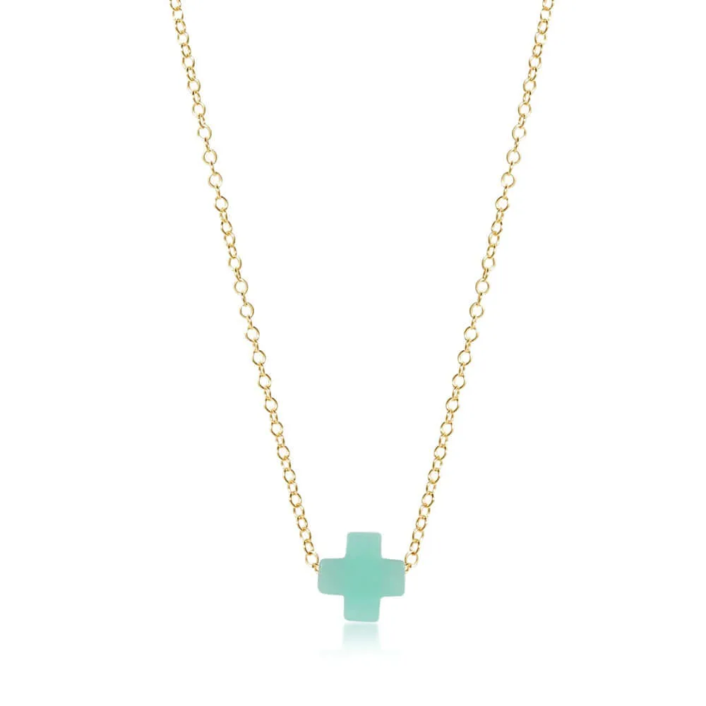 ENewton 16 Mint Signature Cross Necklace