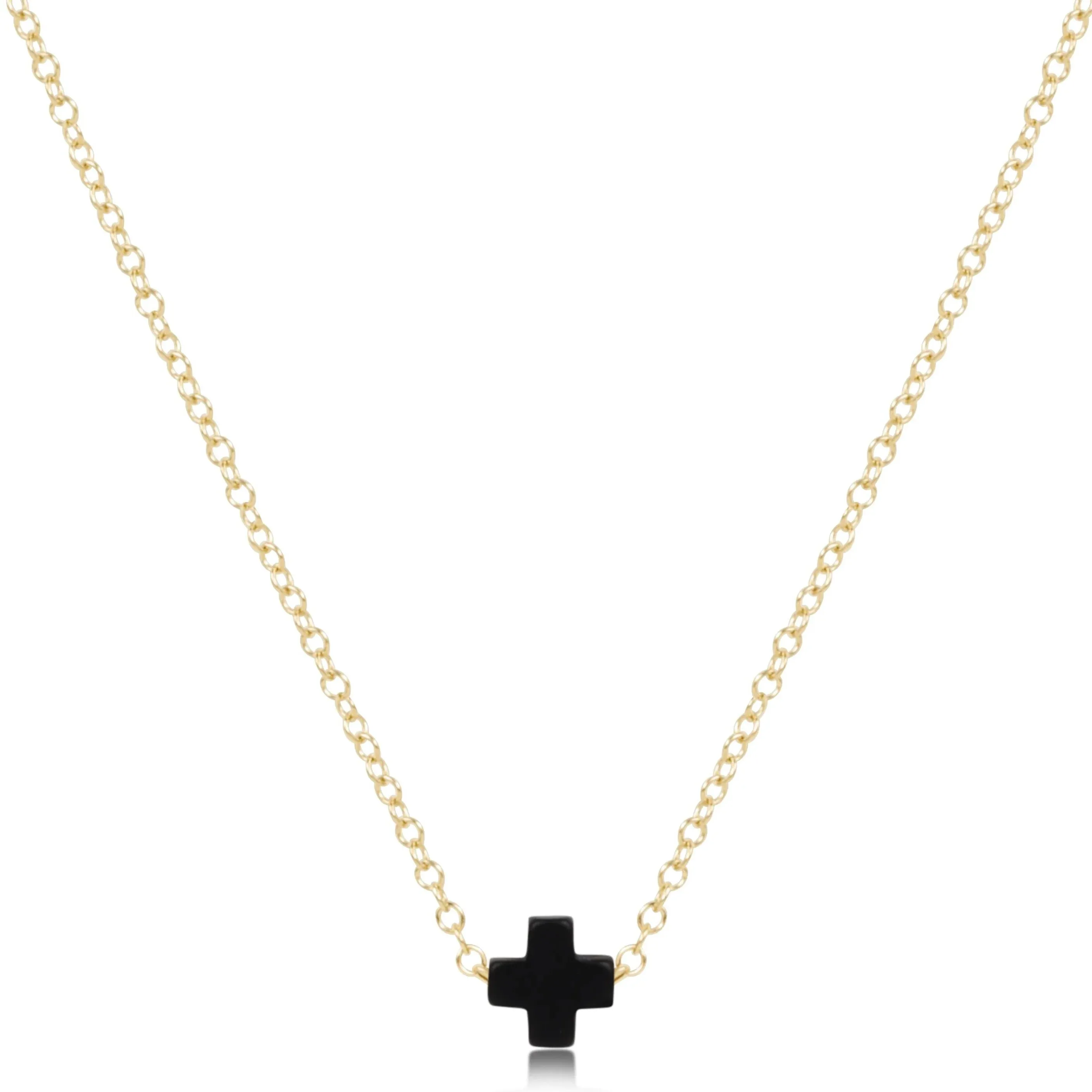 enewton -16"  Necklace Gold -Signature Cross Onyx