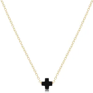 enewton -16"  Necklace Gold -Signature Cross Onyx