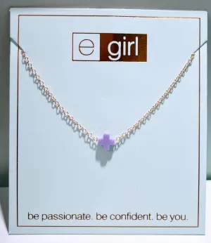Enewton - EGirl Necklace Gold - Signature Cross Small - Purple