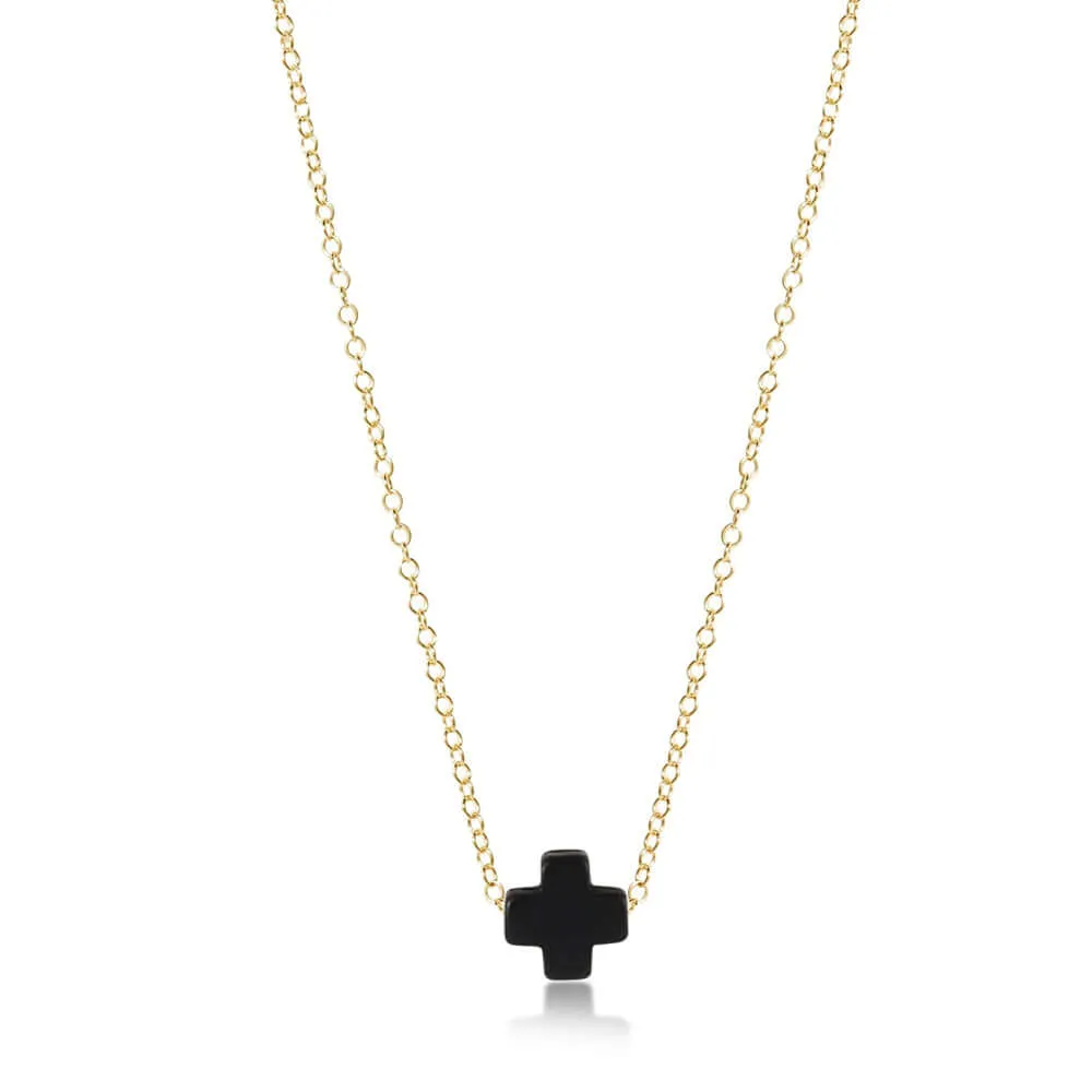 ENewton Onyx Signature Cross Necklace