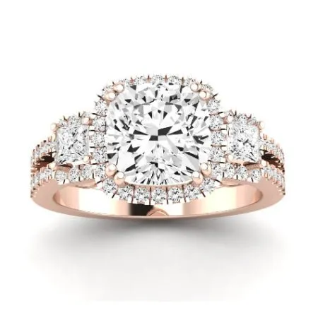 Erica Moissanite Matching Band for Cushion Center (Band Only. Engagement Ring Not Included)