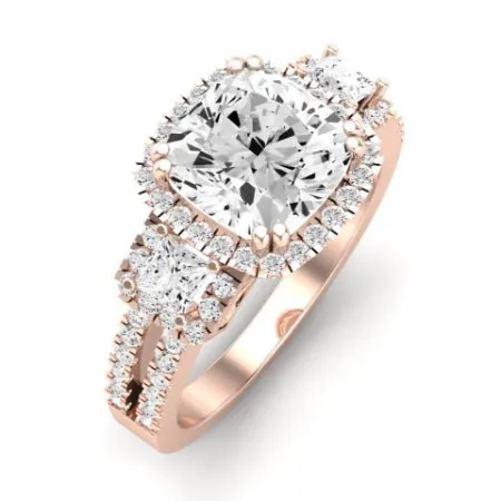 Erica Moissanite Matching Band for Cushion Center (Band Only. Engagement Ring Not Included)