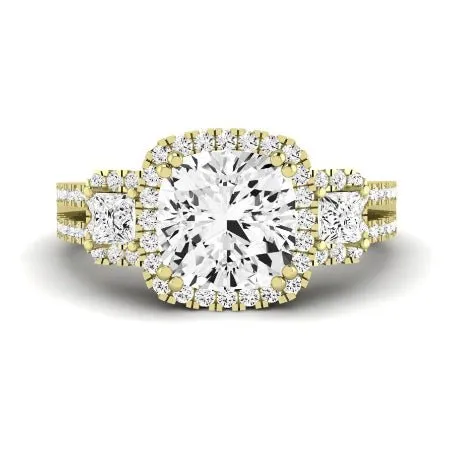 Erica Moissanite Matching Band for Cushion Center (Band Only. Engagement Ring Not Included)