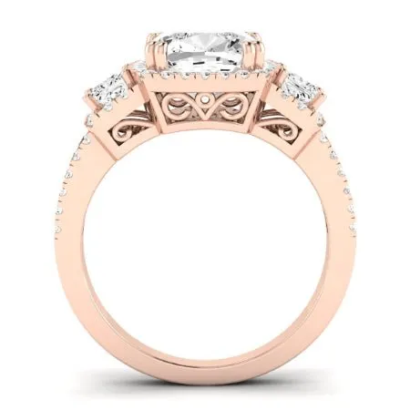 Erica Moissanite Matching Band for Cushion Center (Band Only. Engagement Ring Not Included)