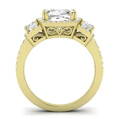Erica Moissanite Matching Band for Cushion Center (Band Only. Engagement Ring Not Included)