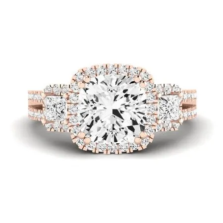 Erica Moissanite Matching Band for Cushion Center (Band Only. Engagement Ring Not Included)