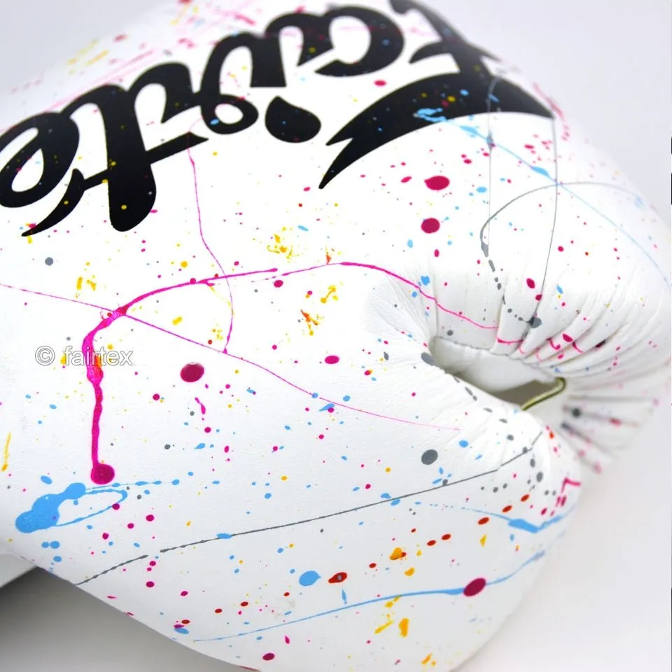 Fairtex BGV14PT The Painter Unique Boxing Gloves - White/Black