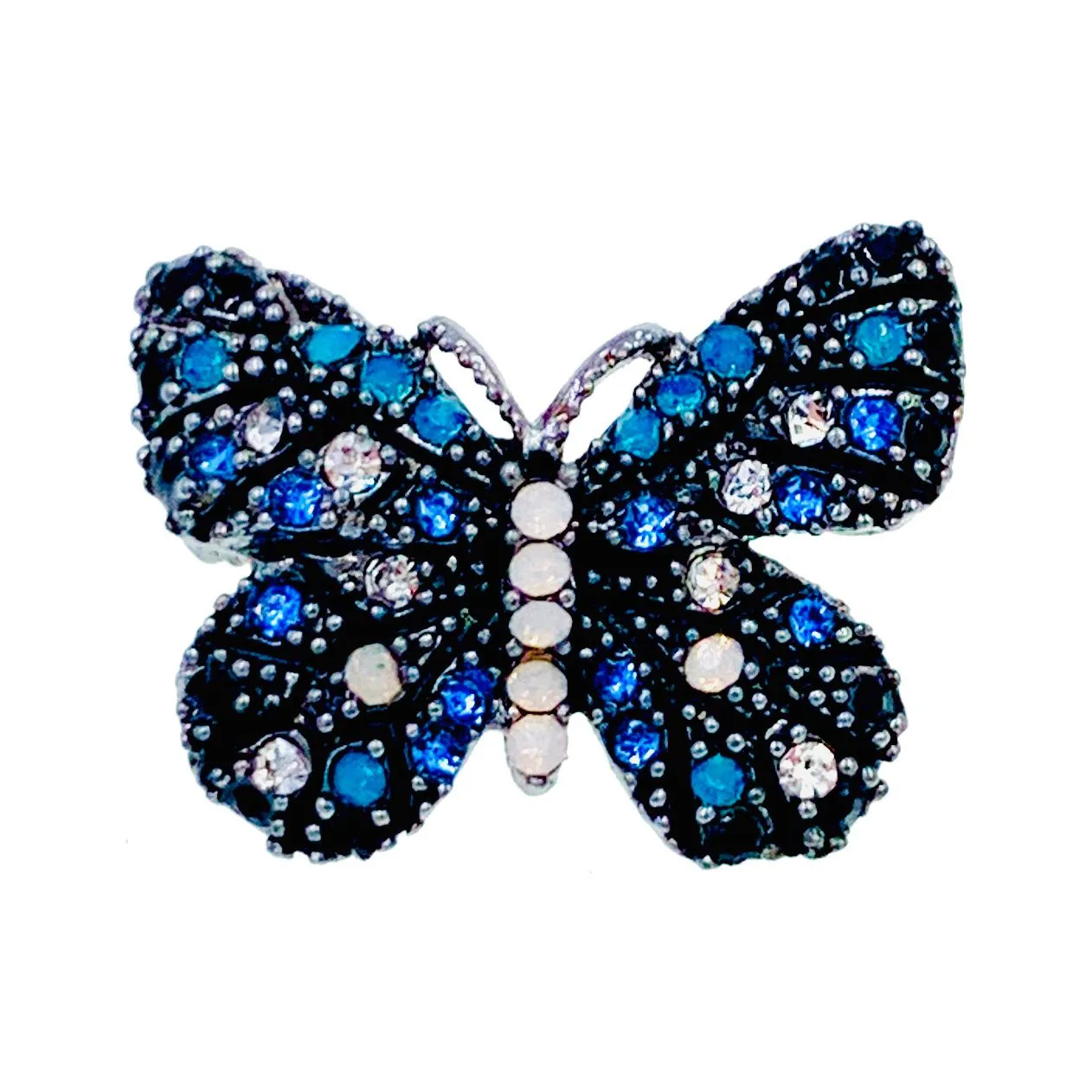 Fairy Handmade Small Butterfly Brooch Pin use Swarovski Elementary Crystal Pink Blue Gold Brown Yellow Green Purple Black White Hat Dress Scarf