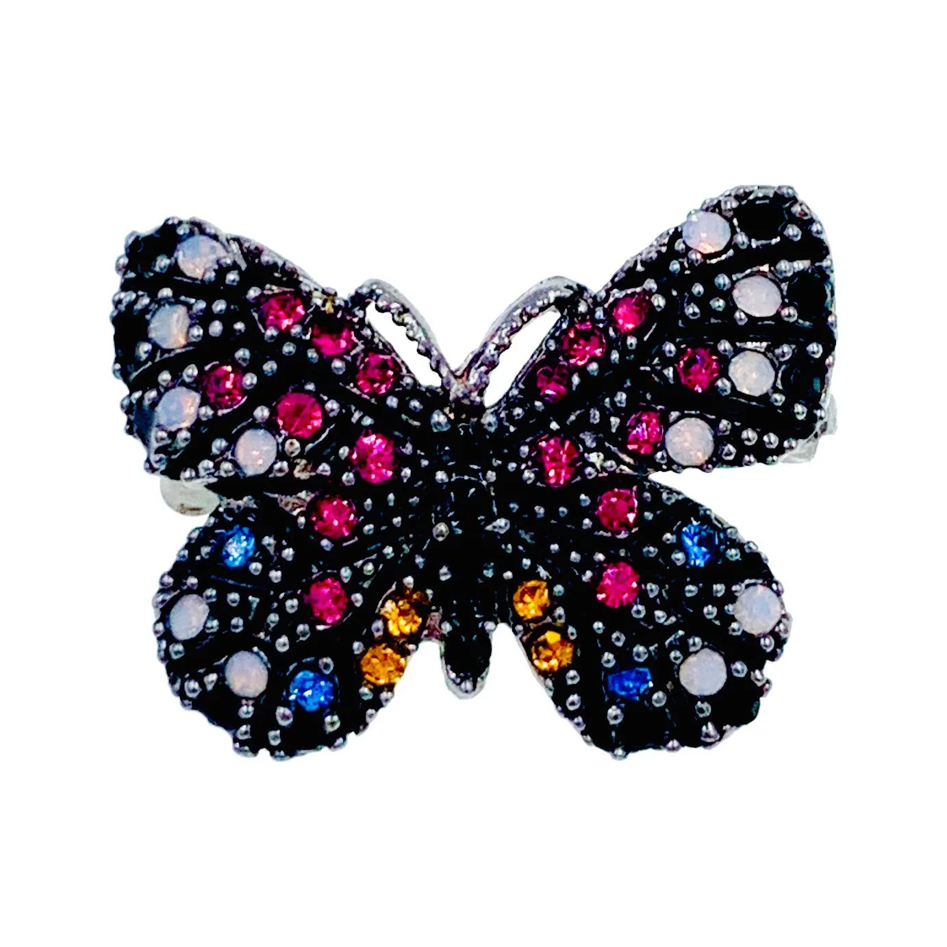 Fairy Handmade Small Butterfly Brooch Pin use Swarovski Elementary Crystal Pink Blue Gold Brown Yellow Green Purple Black White Hat Dress Scarf