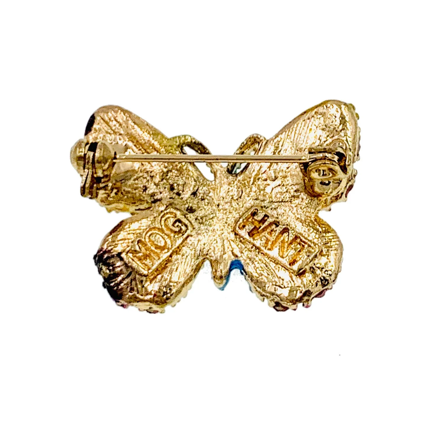 Fairy Handmade Small Butterfly Brooch Pin use Swarovski Elementary Crystal Pink Blue Gold Brown Yellow Green Purple Black White Hat Dress Scarf