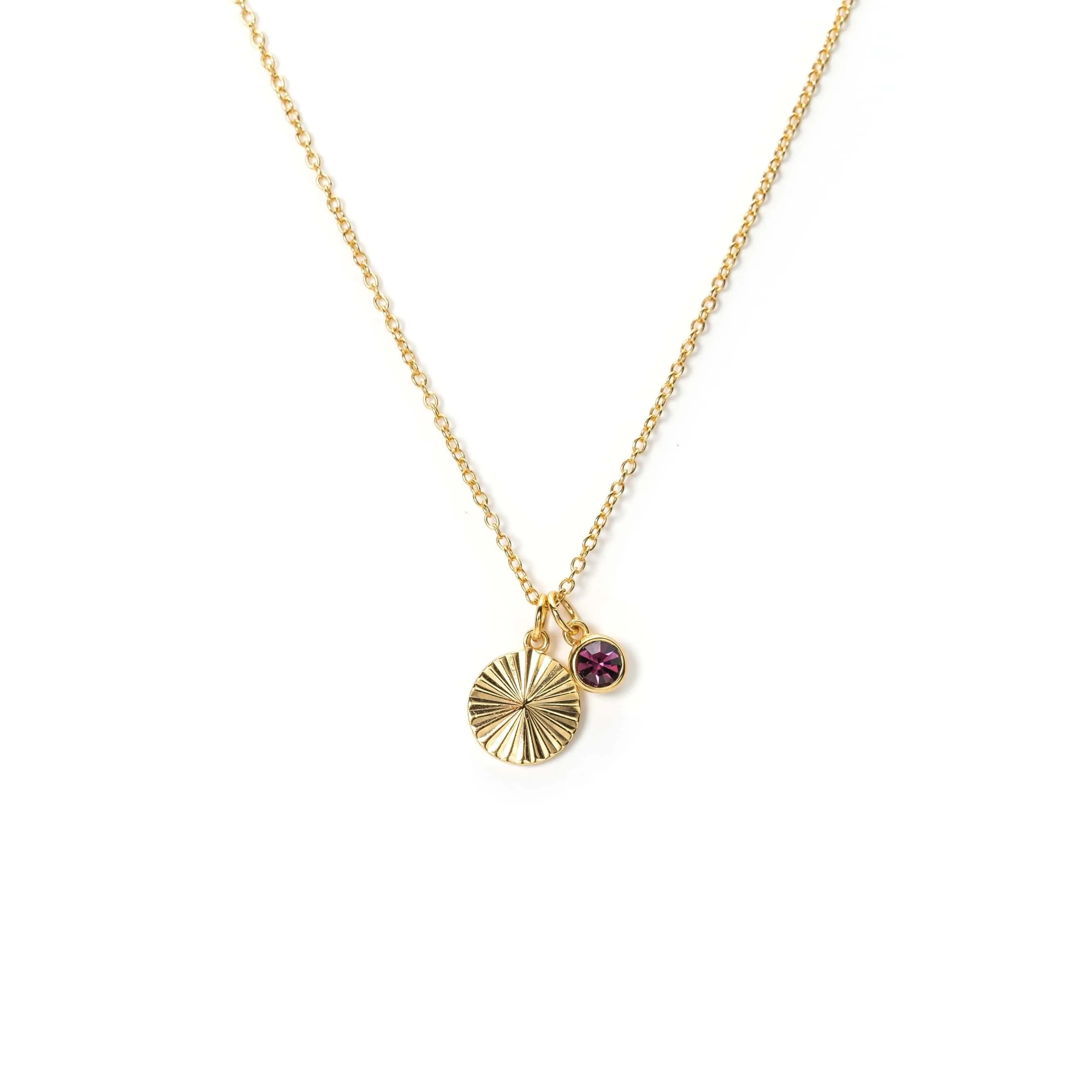 February Birthstone Fluted Necklace