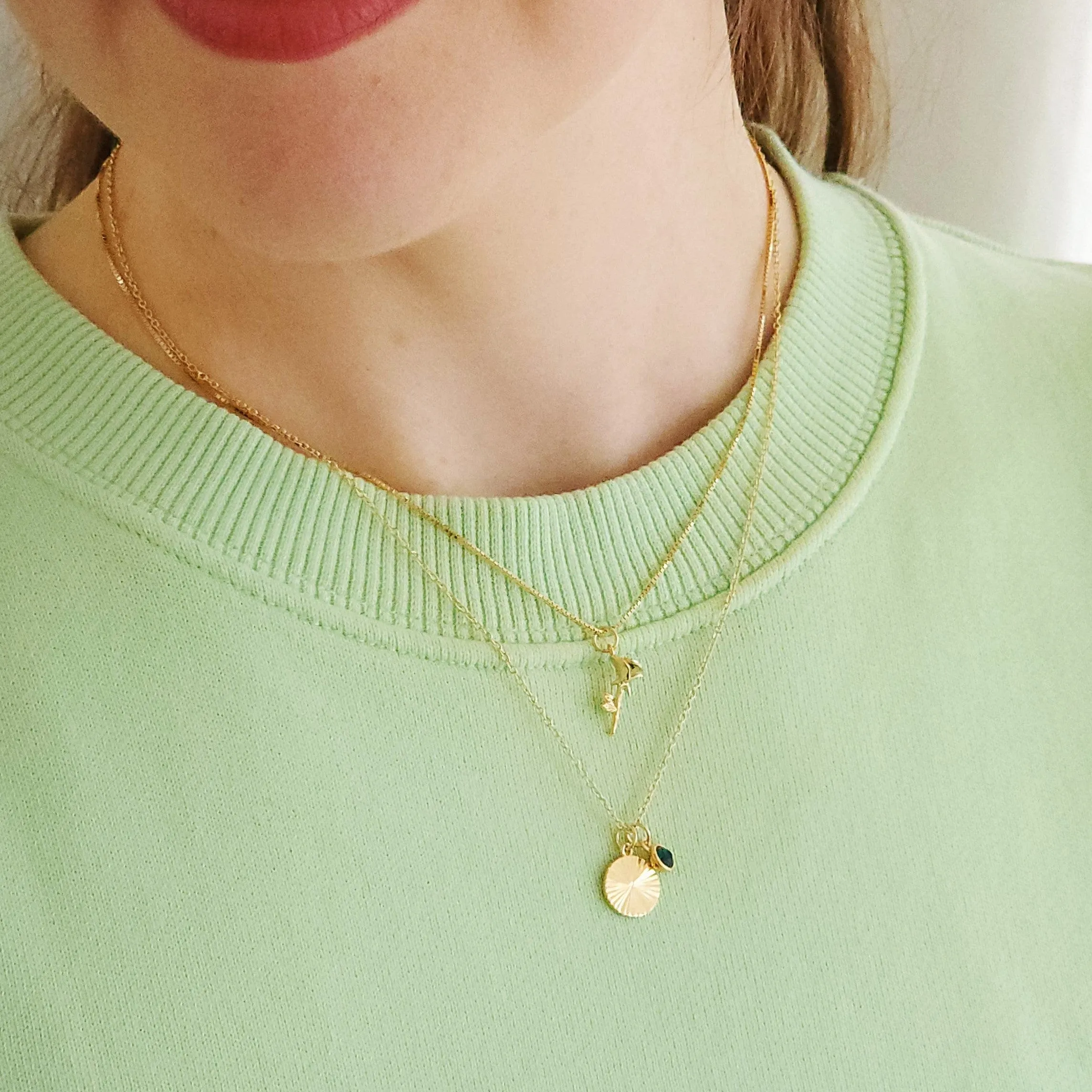 February Birthstone Fluted Necklace