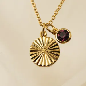 February Birthstone Fluted Necklace