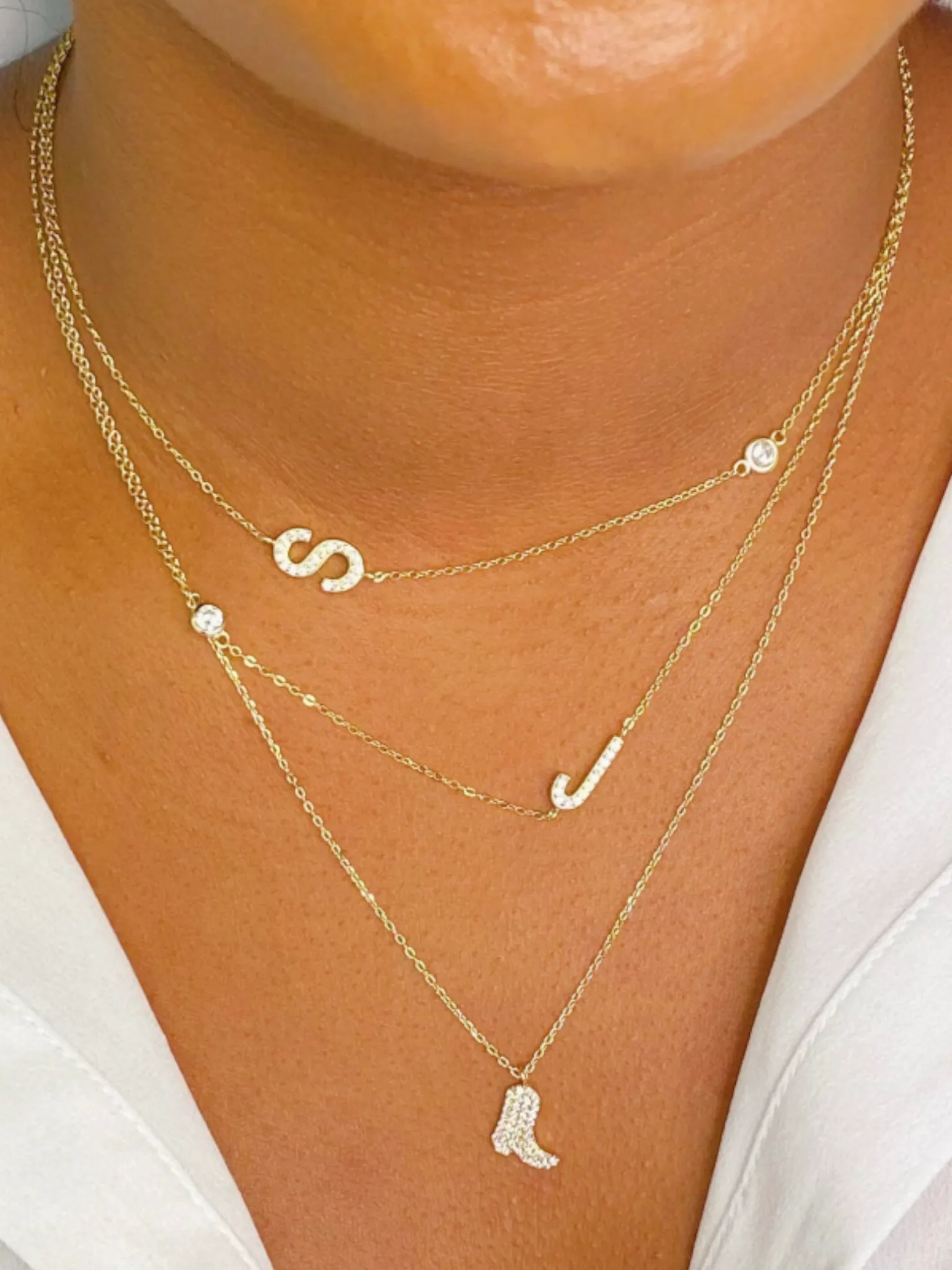 Finest Shine Initial Necklace - Gold