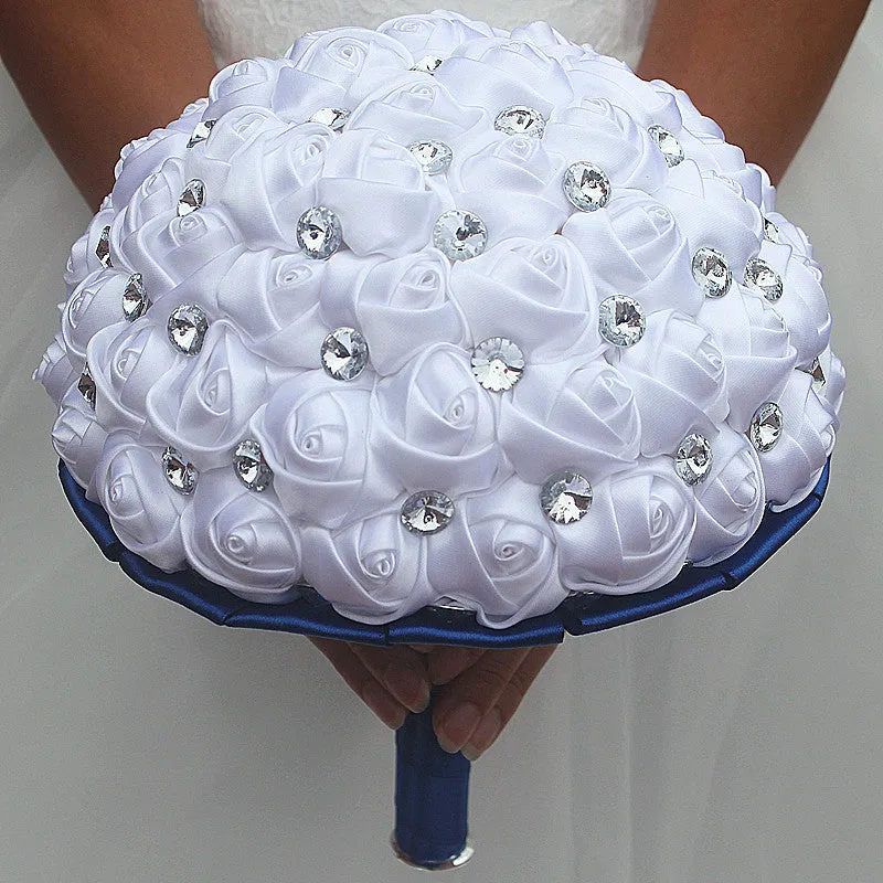 FLORA ~ Satin Roses Brooch Bouquet or DIY KIT