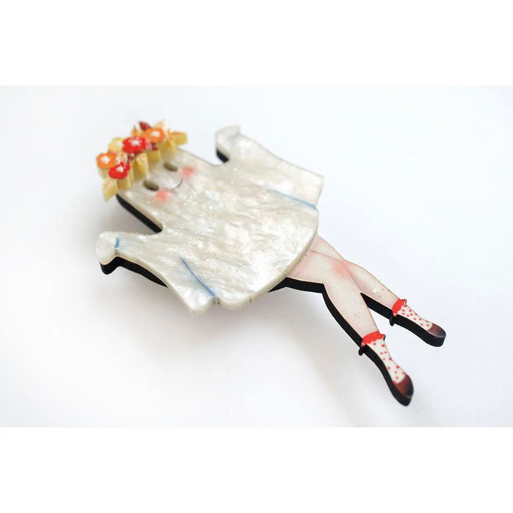 Ghost Brooch With Flowers by Laliblue