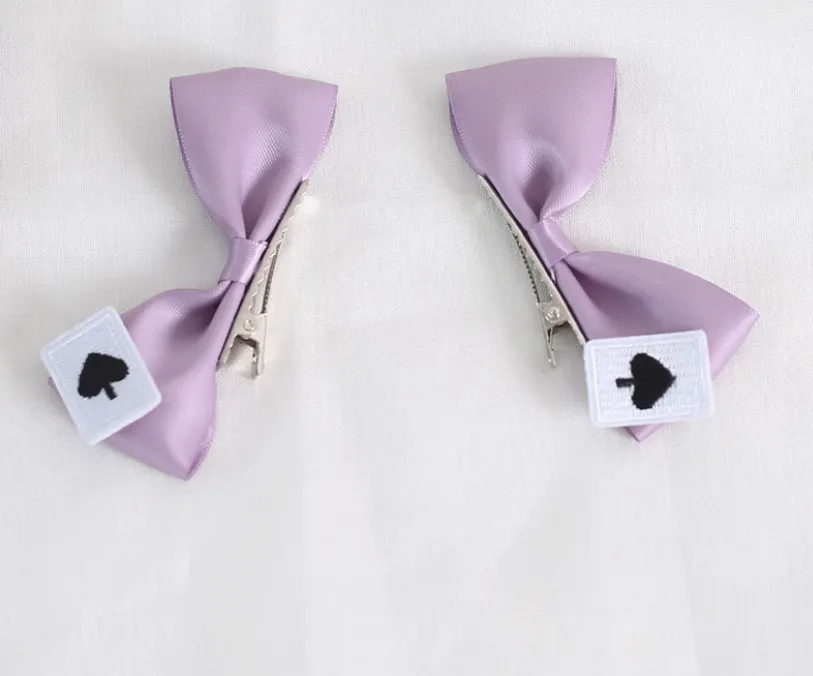 Gothic Lolita Headpiece Black Violet Hair Accessory Brooch