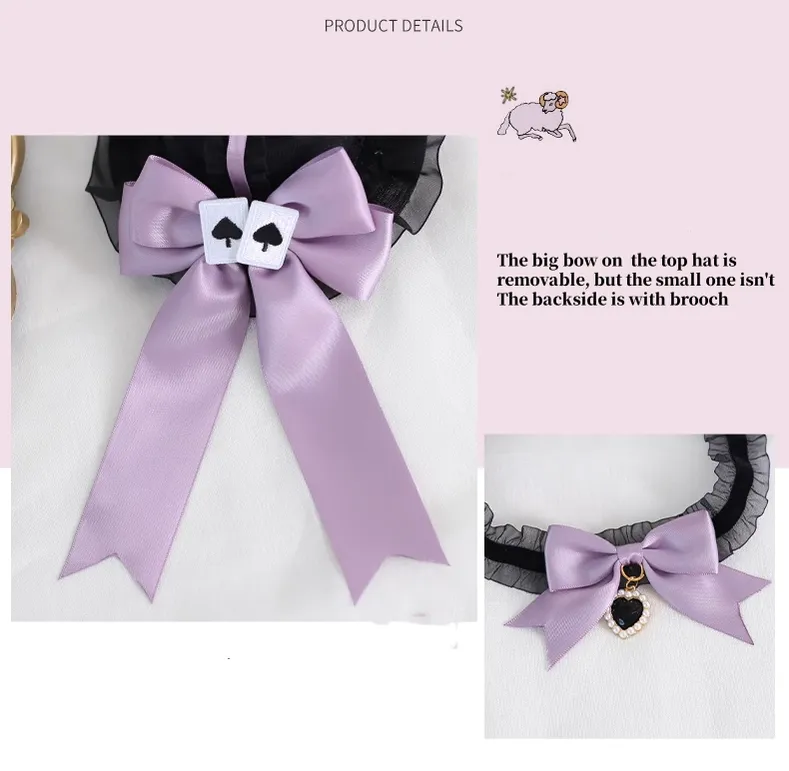 Gothic Lolita Headpiece Black Violet Hair Accessory Brooch