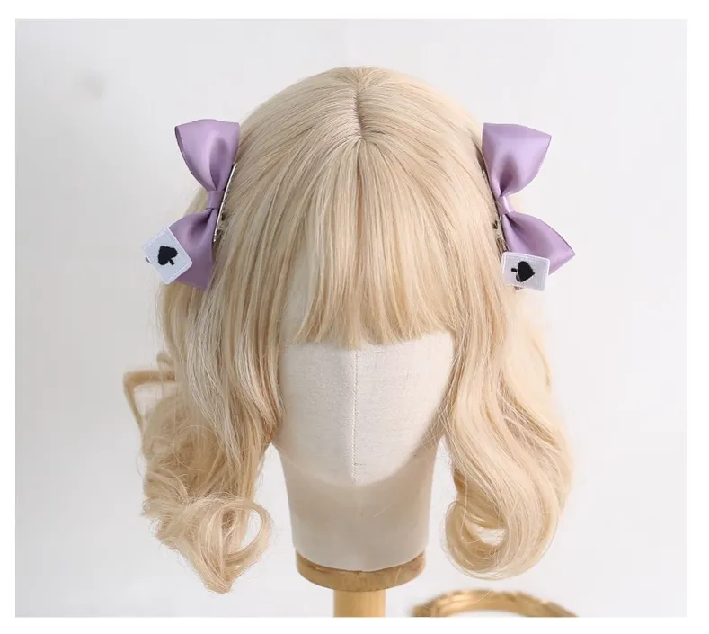 Gothic Lolita Headpiece Black Violet Hair Accessory Brooch