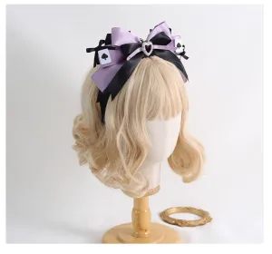 Gothic Lolita Headpiece Black Violet Hair Accessory Brooch