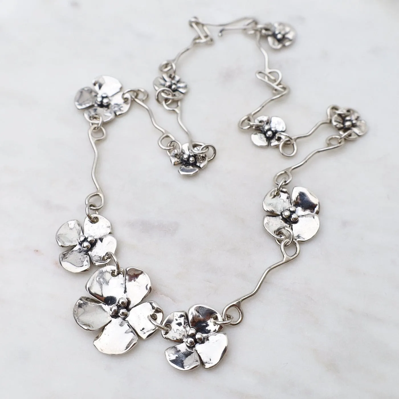 Graduated Dogwood Flower Necklace