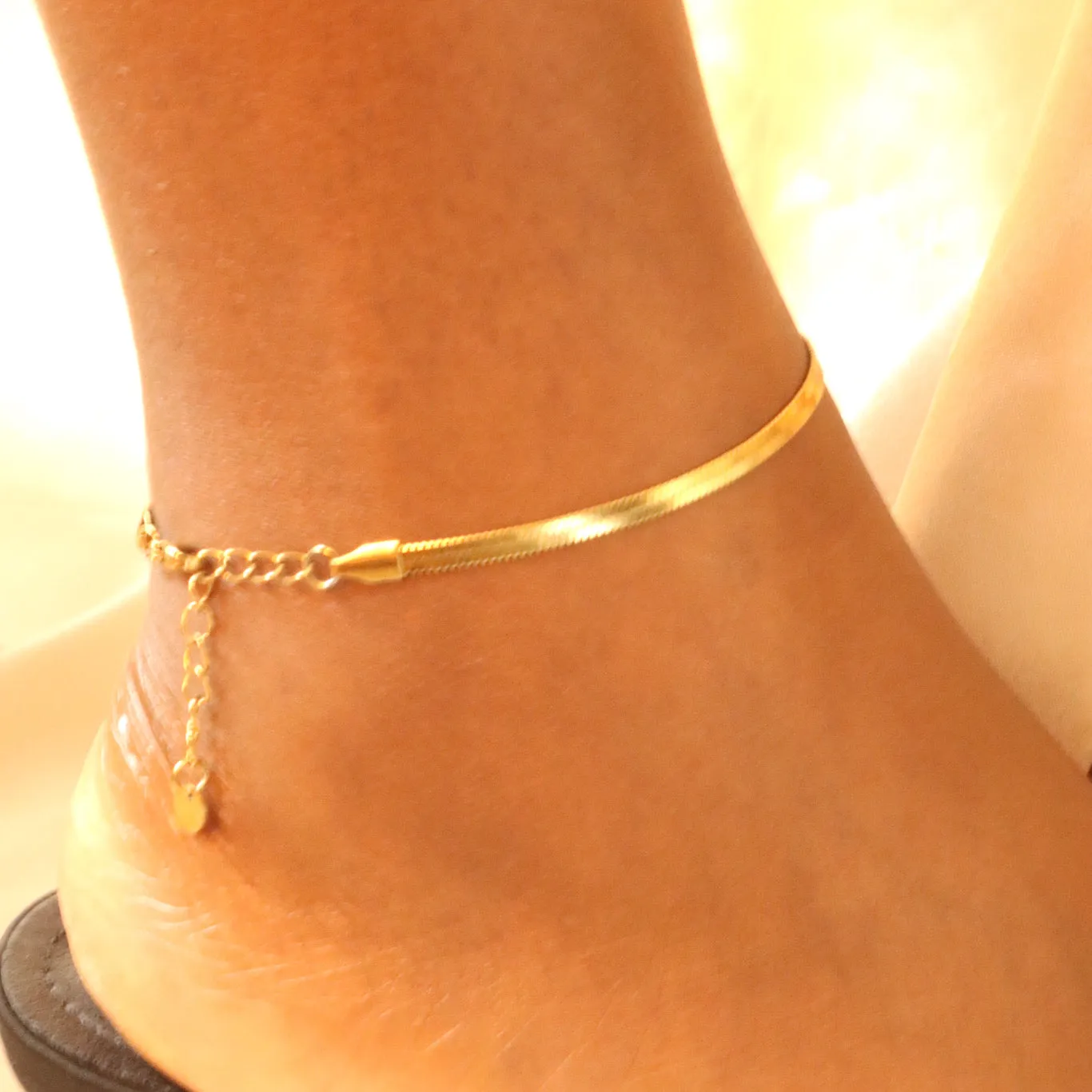 Hadiya 18ct gold plated stainless steel Anklet