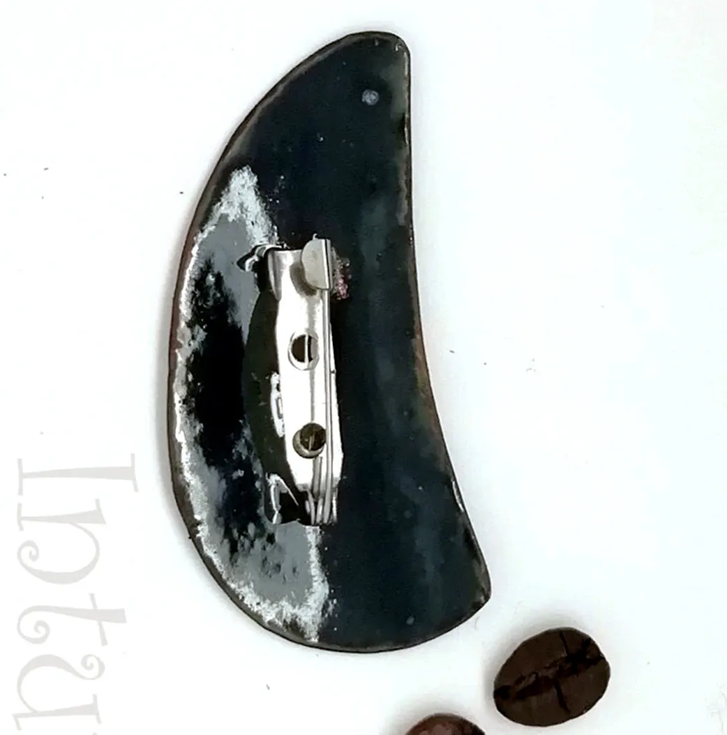 Handmade Enamel Brooches with Faces