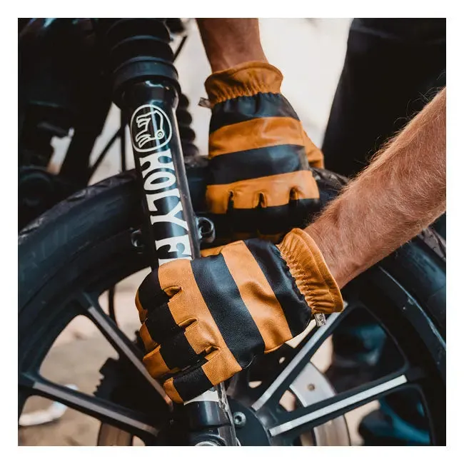Holy Freedom Pitt Raw Leather Gloves Black / Brown