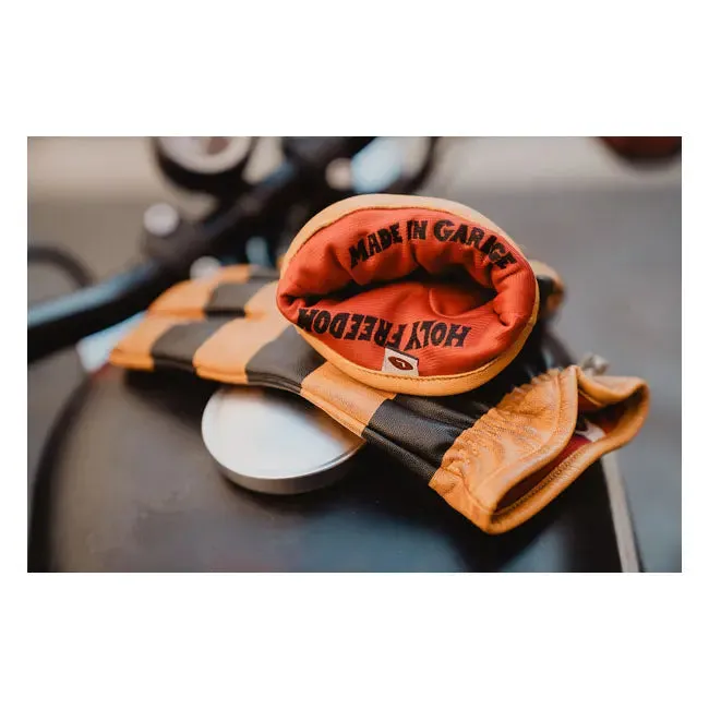Holy Freedom Pitt Raw Leather Gloves Black / Brown