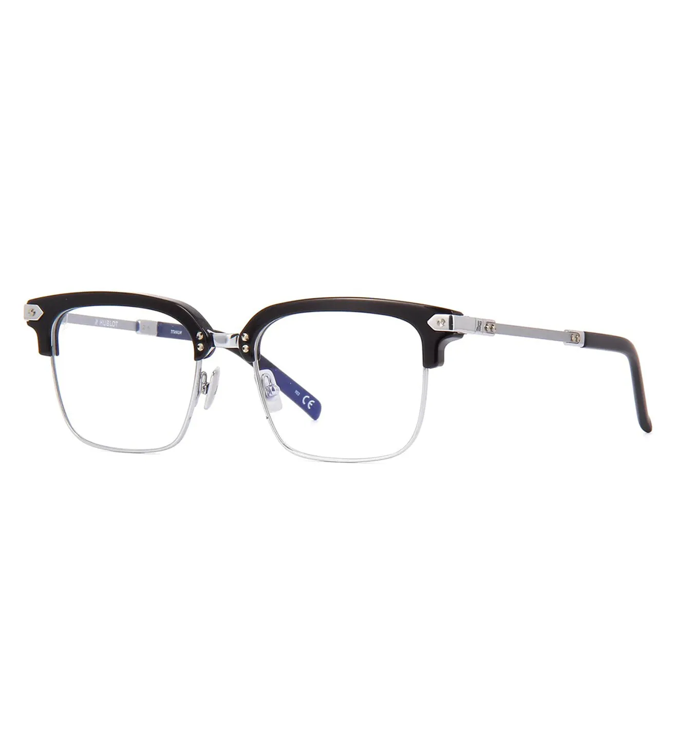 Hublot Unisex Black & Silver Square Optical Frame