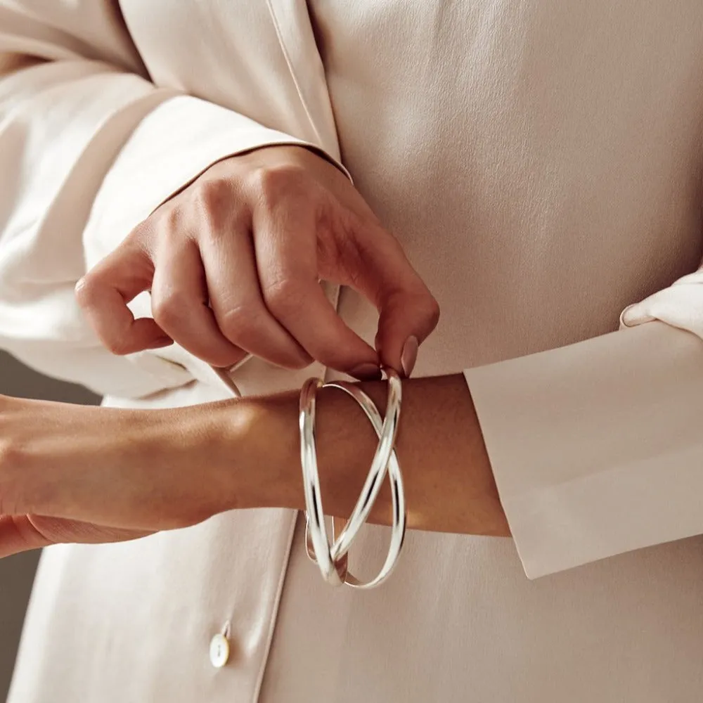 Interlocking Bangles - Silver