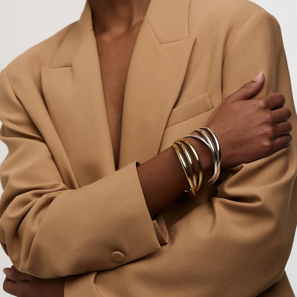 Interlocking Bangles - Silver
