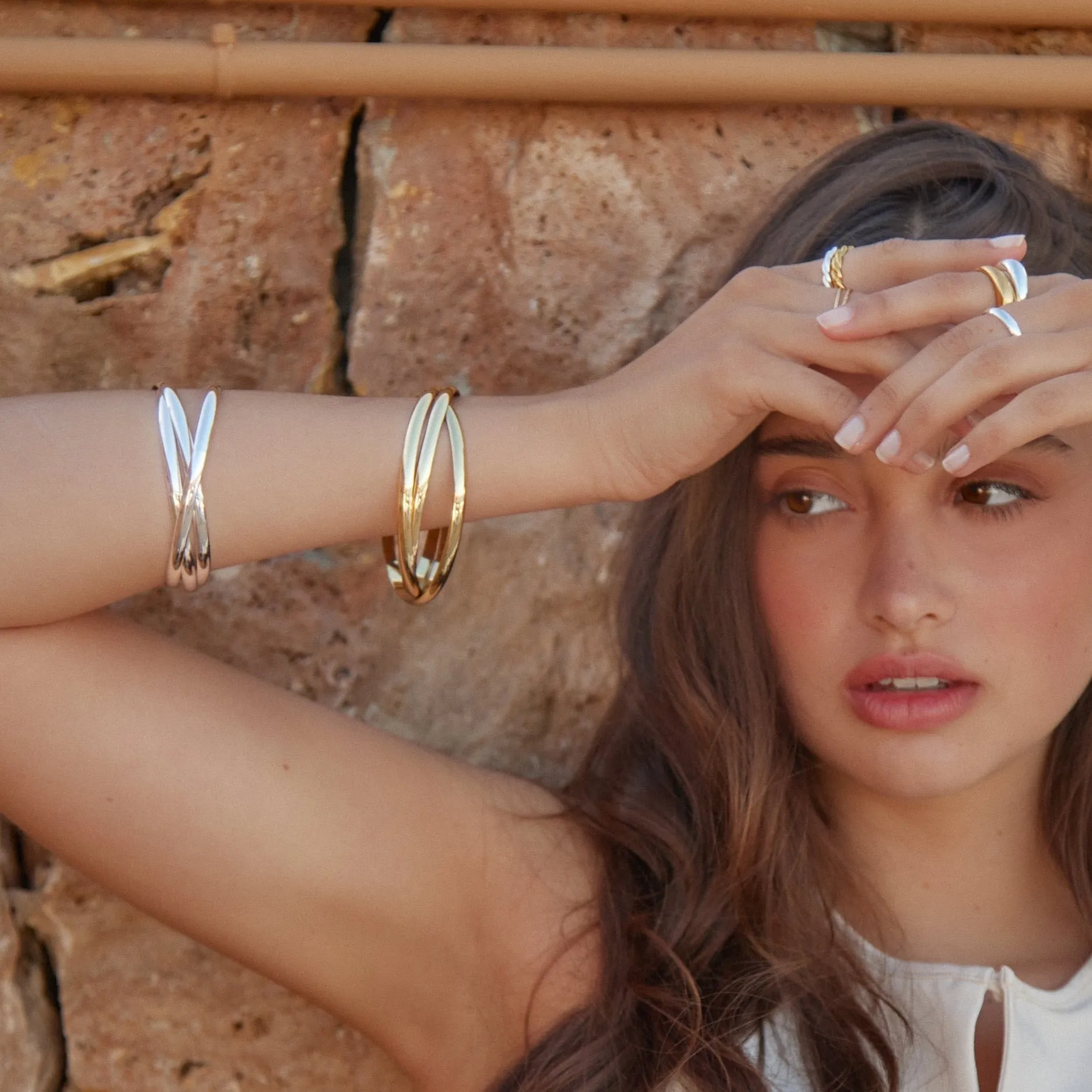 Interlocking Bangles - Silver
