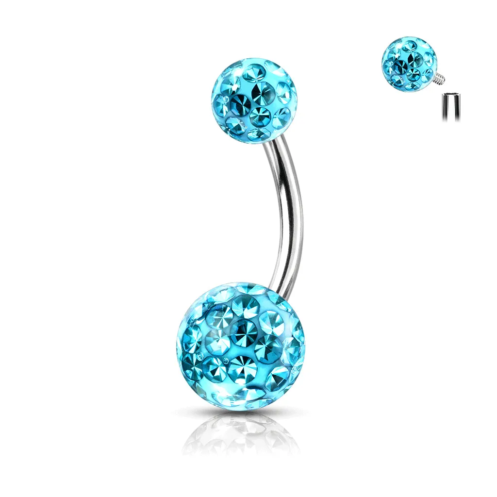 Internally Threaded Epoxy Motley™ Belly Rings