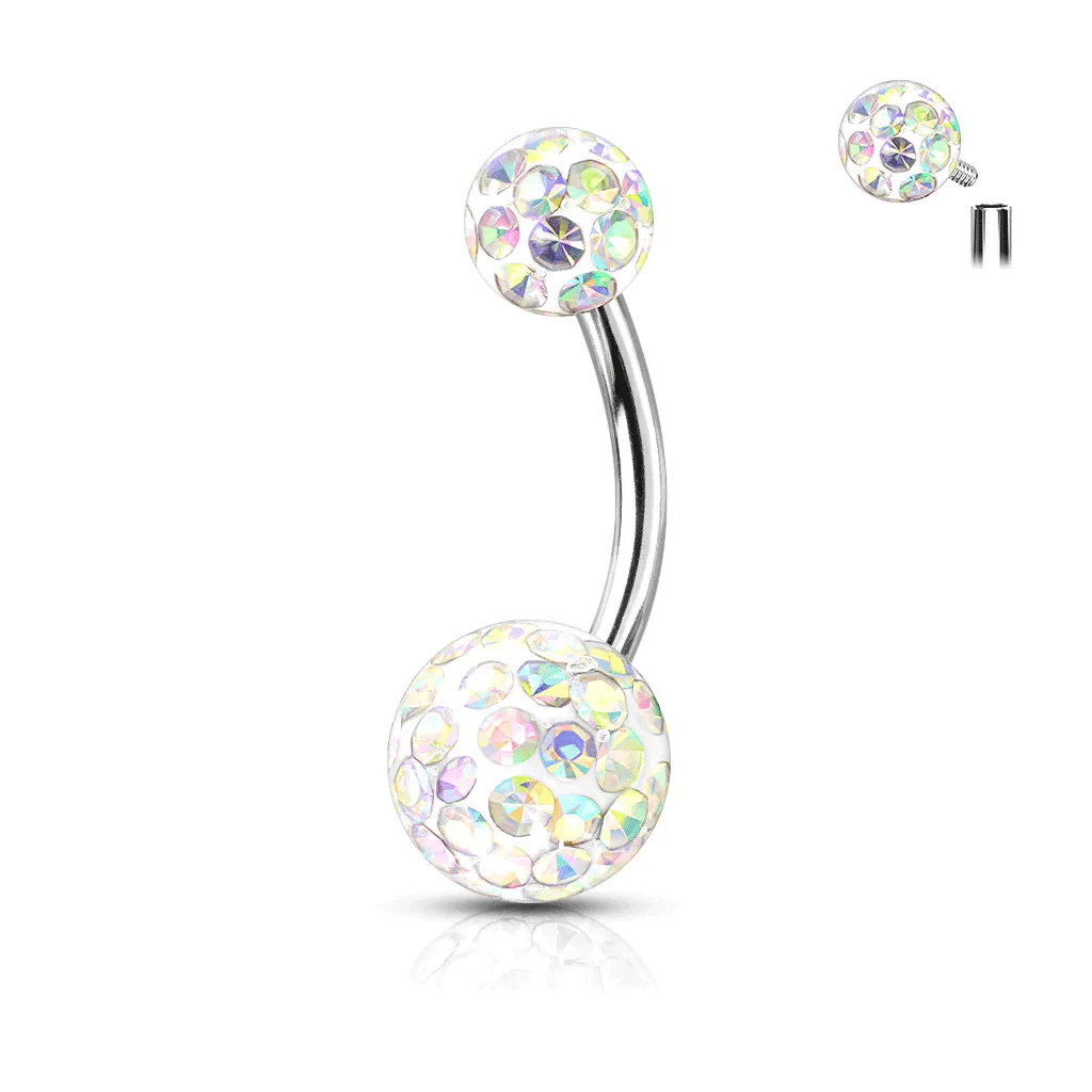 Internally Threaded Epoxy Motley™ Belly Rings