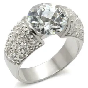 Jewellery Kingdom Ladies Solitaire Accents Sterling Silver Cz 4 Carat Silver Engagement Ring