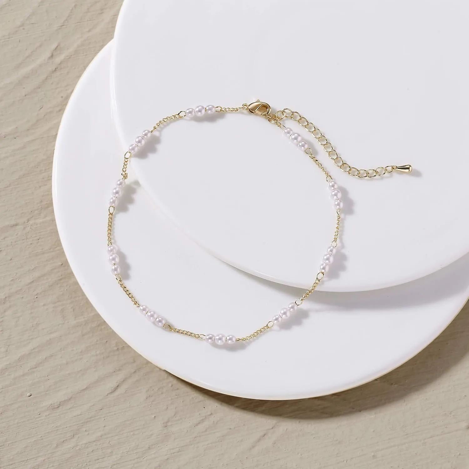 Kyerlyn Dainty Simple Chain Anklet for Women 18k Gold/Silver Plated Summer Beach Beaded Evil Eye Moon Figaro Butterfly Satellite Cuban Pearl Flat Marina Anklet Gift